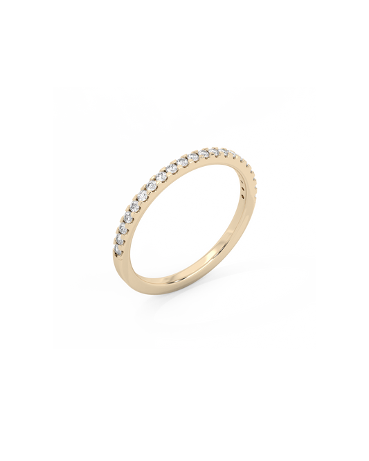 Tiny Half Eternity Lab-grown Diamond Ring - 14K Yellow Gold (0.14 ct.)