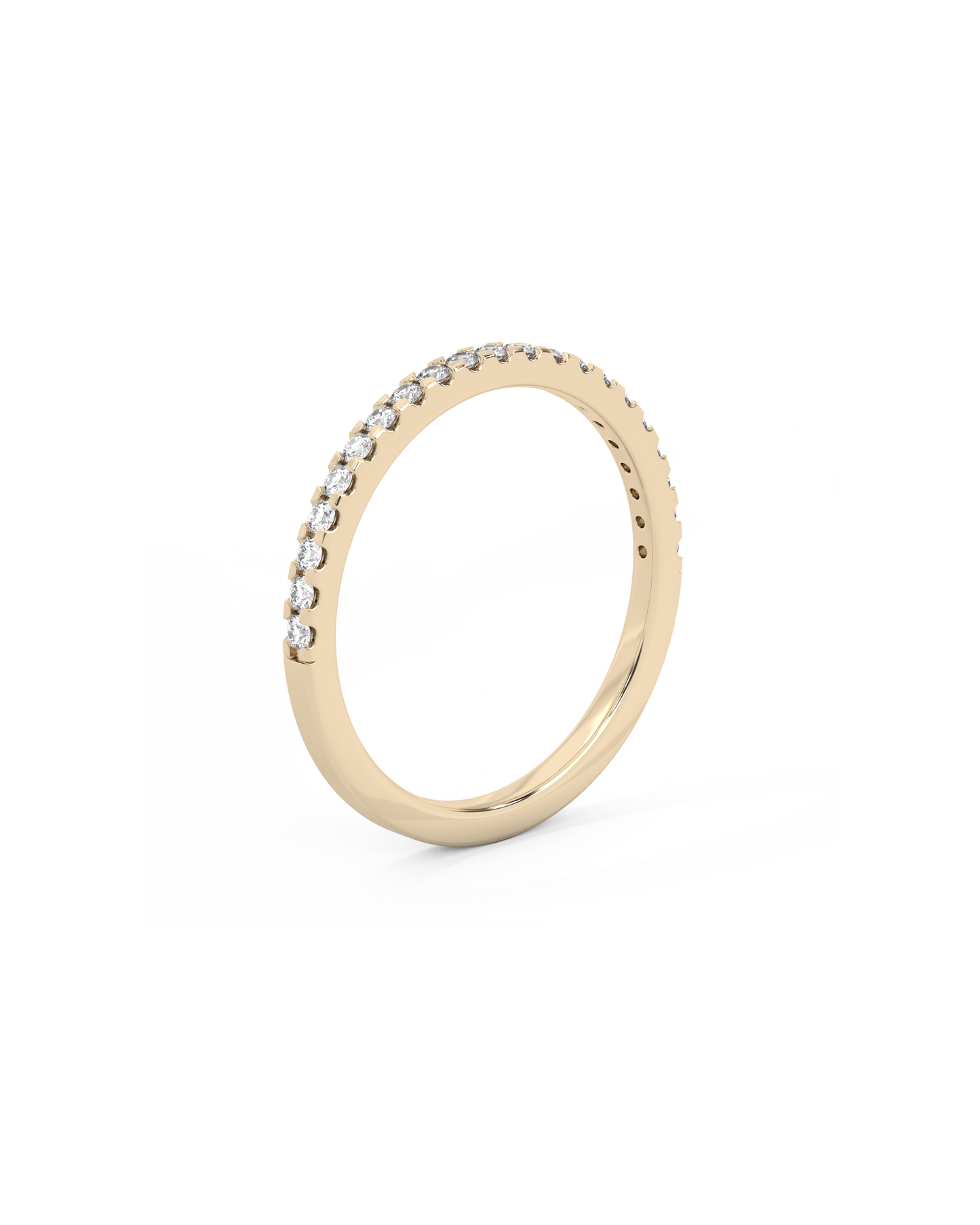 Tiny Half Eternity Lab-grown Diamond Ring - 14K Yellow Gold (0.14 ct.)
