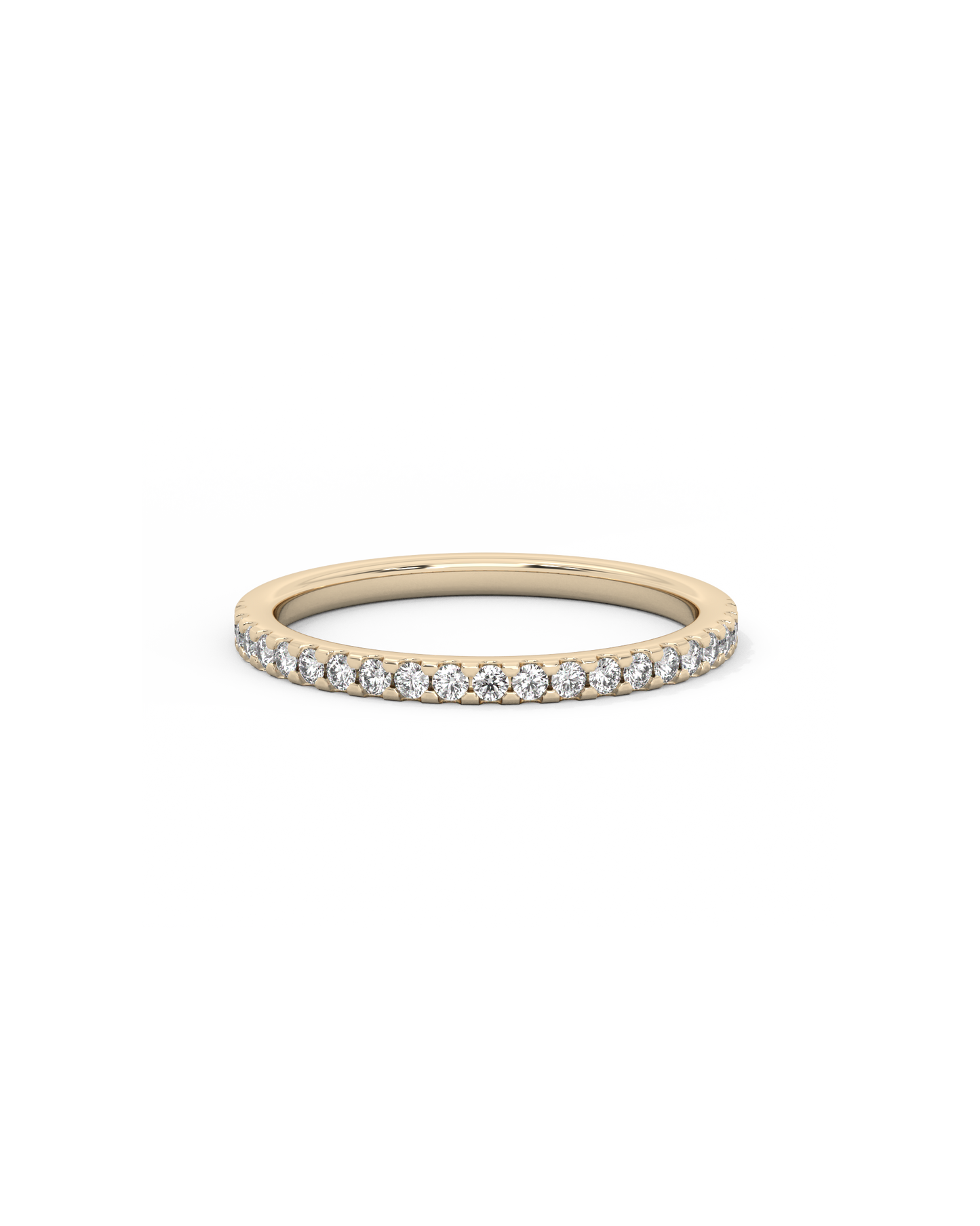 Tiny Half Eternity Lab-grown Diamond Ring - 14K Yellow Gold (0.14 ct.)