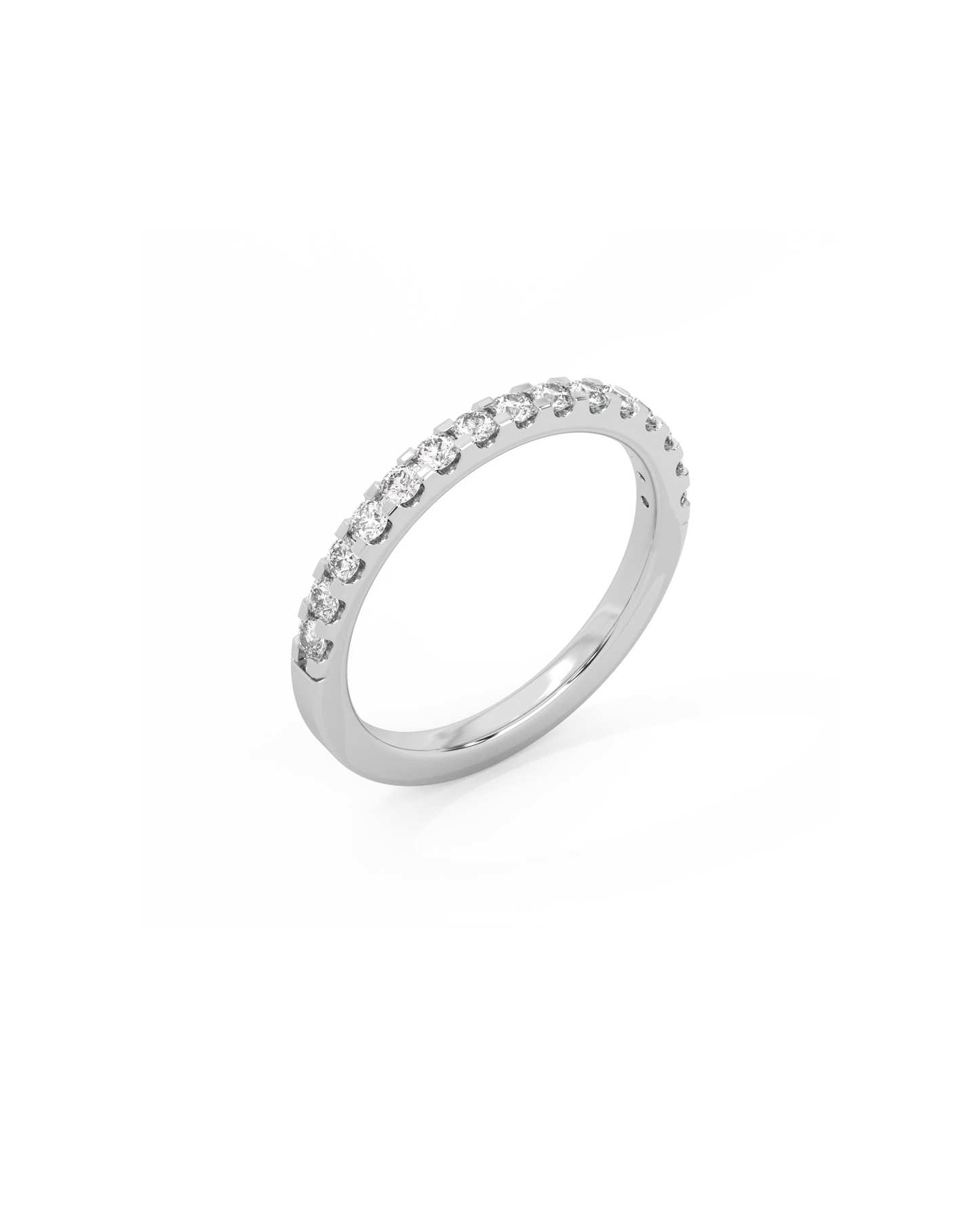 Large Half Eternity Lab-grown Diamond Ring - 14K White Gold (0.50 ct.)