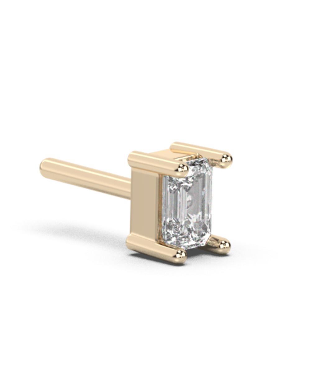 Small emerald cut studs