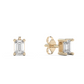 Medium emerald cut diamond stud 14K Gold (0.20 ct.) | Single