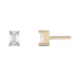 Medium emerald cut diamond stud 14K Gold (0.40 ct.) | Pair