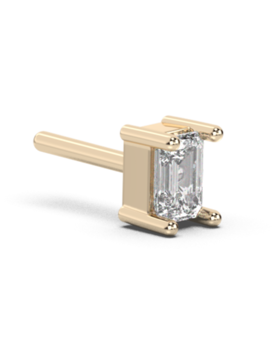Medium emerald cut diamond stud 14K Gold (0.40 ct.) | Pair