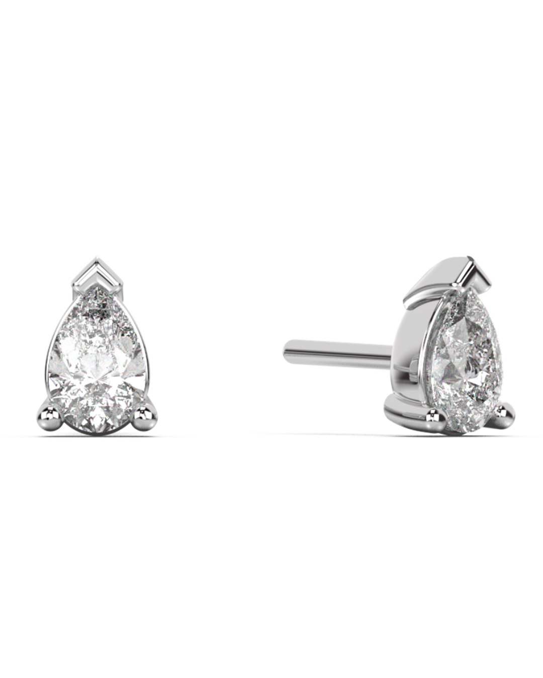 Medium pear cut diamond stud 14K Gold (0.20 ct.) | Single