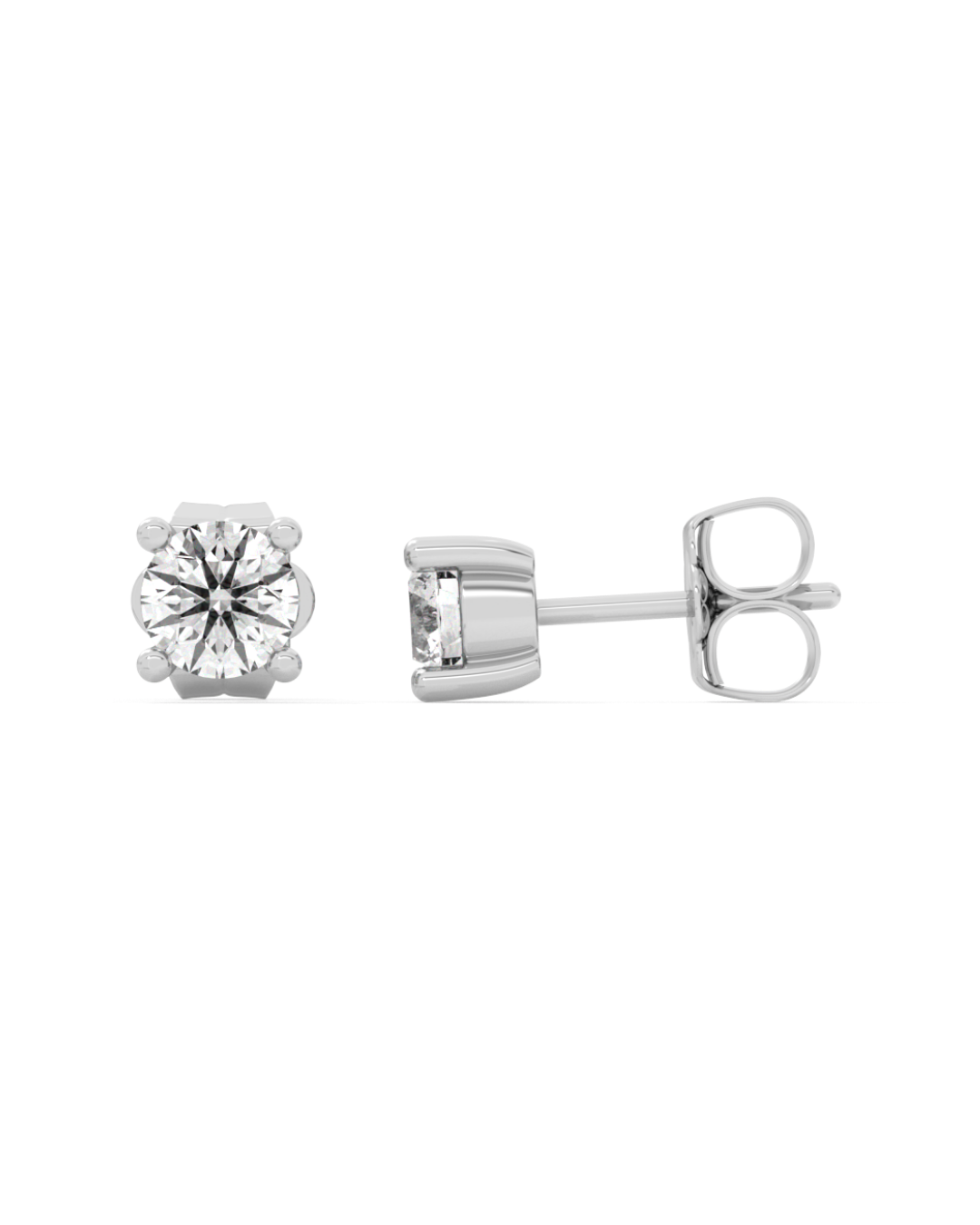 Prong Diamond Stud - 14K White Gold (0.5 ct.) | Single