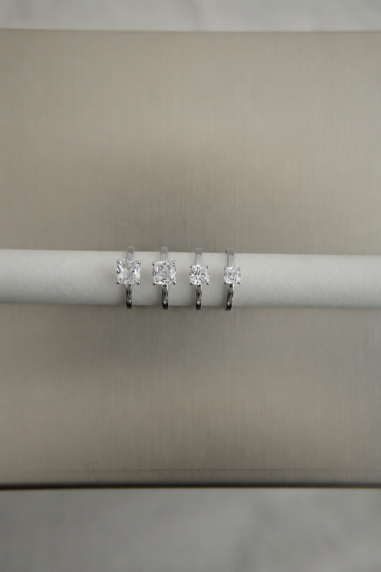 Cushion Solitaire Lab-grown Diamond Ring - 14K White Gold (2 ct.)