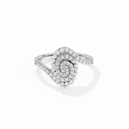 Shell Diamond ring - 14K White Gold (0.56 ct.)