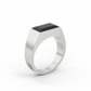 Rectangular Signet Ring Black Agate Sterling Silver