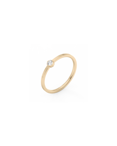 Small Solitaire Bezel Lab-grown Diamond Ring - 14K Yellow Gold (0.06 ct.)