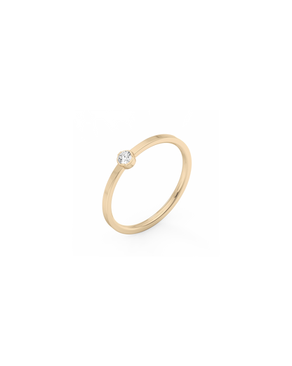 Small Solitaire Bezel Diamond Ring 14K Gold (0.06 ct.)