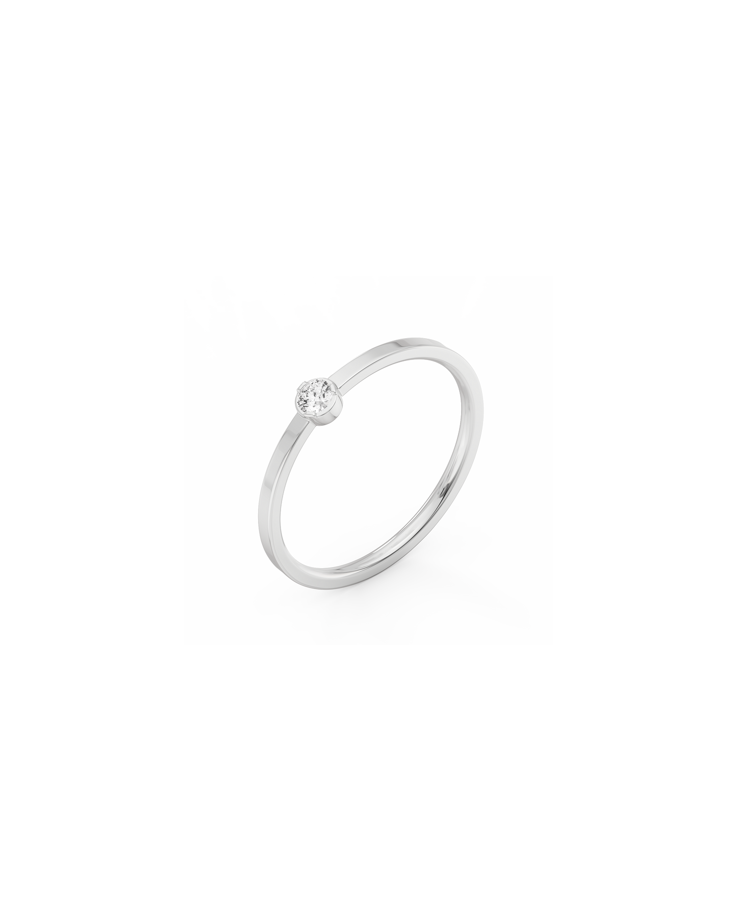 Small Solitaire Bezel Diamond Ring 14K Gold (0.06 ct.)