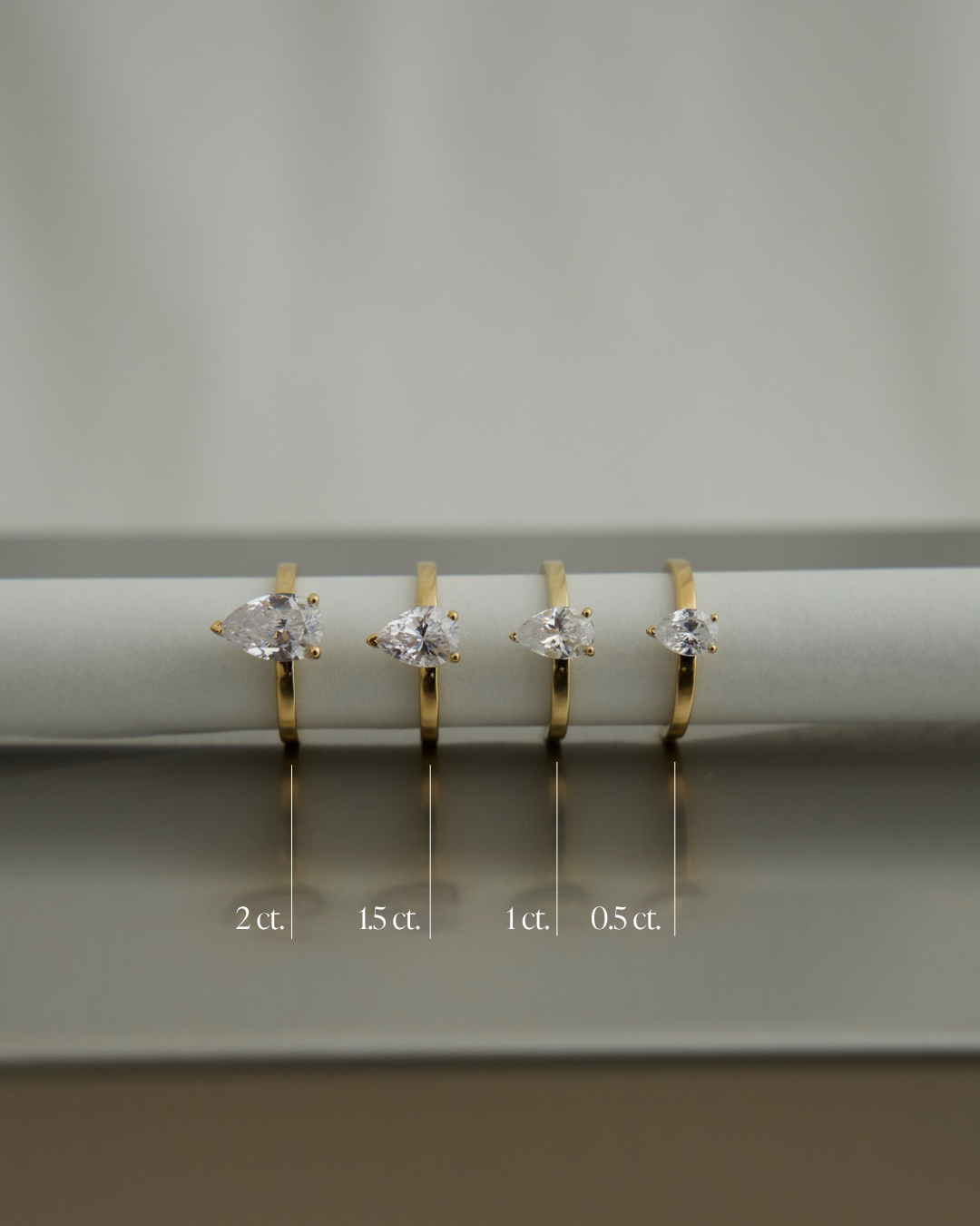 Pear Solitaire Lab-grown Diamond Ring - 14K Yellow Gold (0.5 ct.)