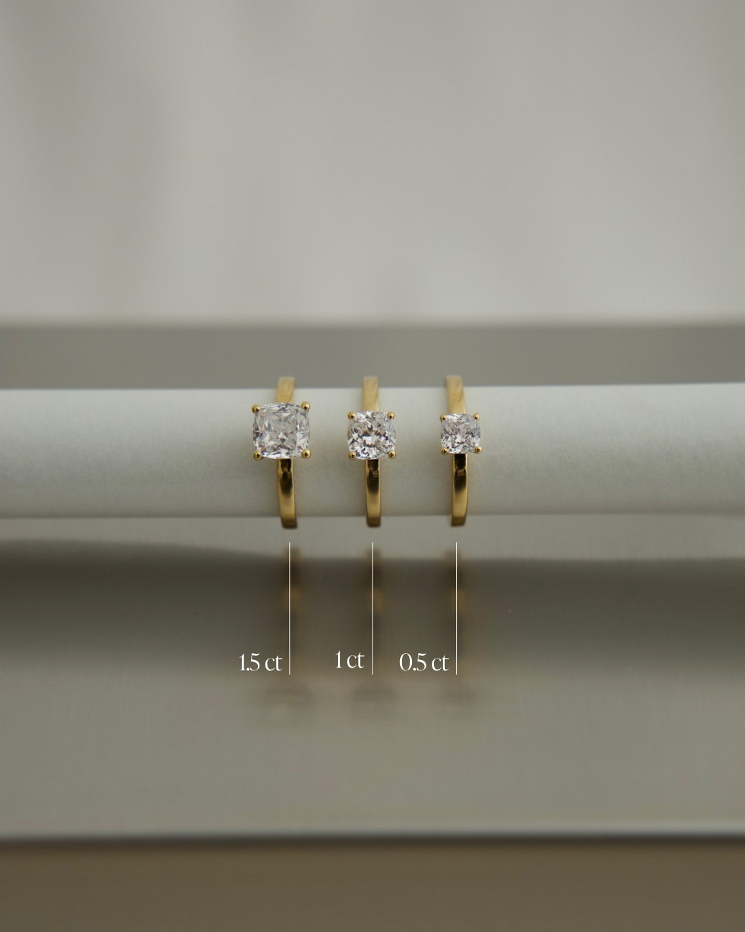 Cushion Solitaire Lab-grown Diamond Ring - 14K Yellow Gold (0.5 ct.)