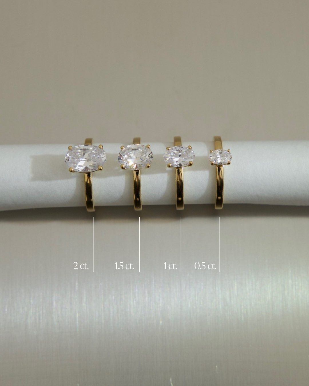 Oval Solitaire Lab-grown Diamond Ring - 14K Yellow Gold (0.5 ct.)