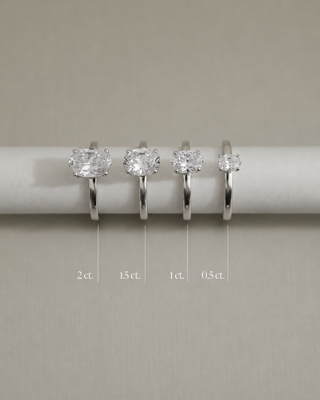 Oval Solitaire Lab-grown Diamond Ring - 14K White Gold (1 ct.)