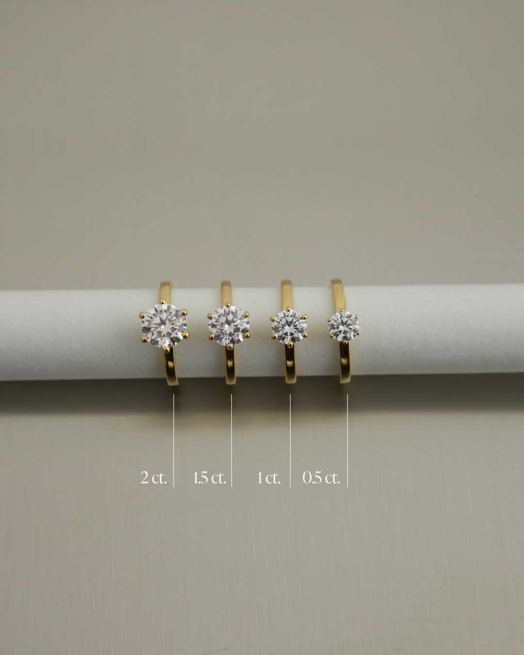 Round Solitaire Lab-grown Diamond Ring - 14K Yellow Gold (0.5 ct.)