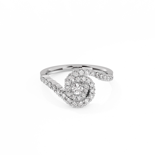Spiral Solitaire Lab-grown Diamond Ring - 14K White Gold (0.64 ct.)
