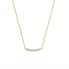Prong Curve Diamond Necklace - 14K Yellow Gold (0.07 ct.)