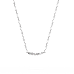 Prong Curve Lab-grown Diamond Necklace - 14K White Gold (0.07 ct.)