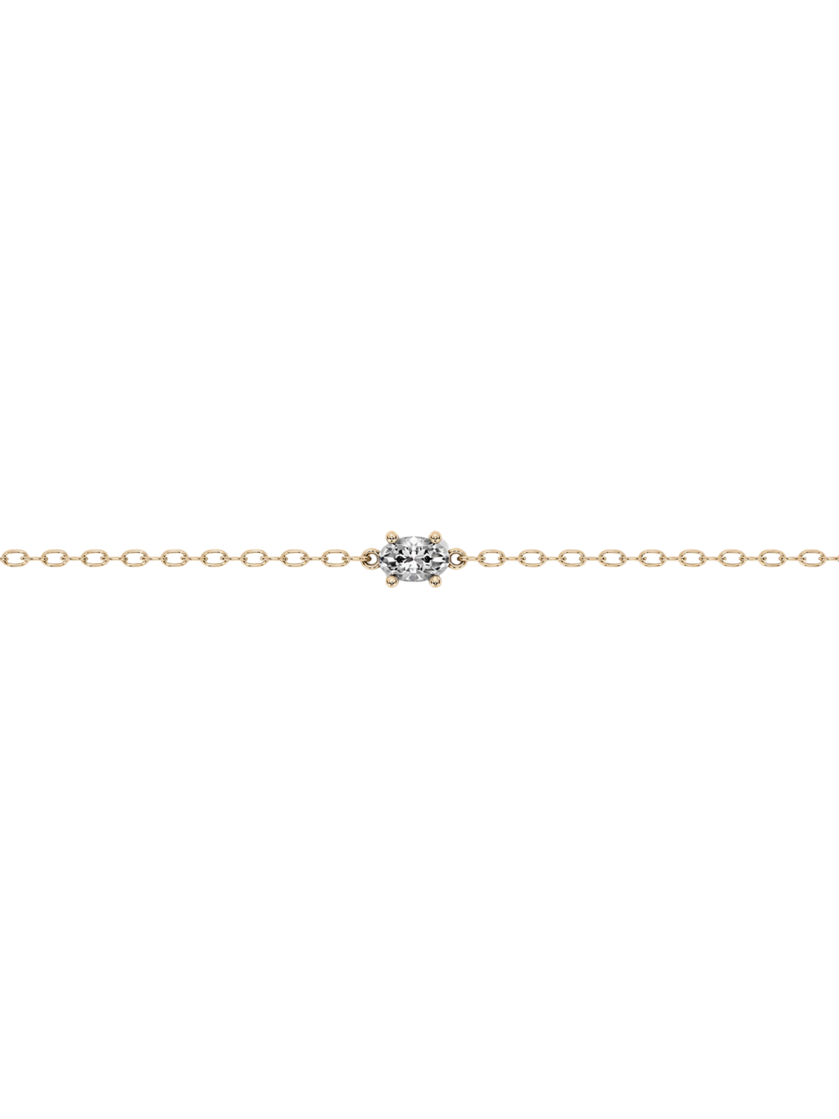 Oval Cut Lab-grown Diamond Bracelet - 14K Yellow Gold (0.06 ct.)