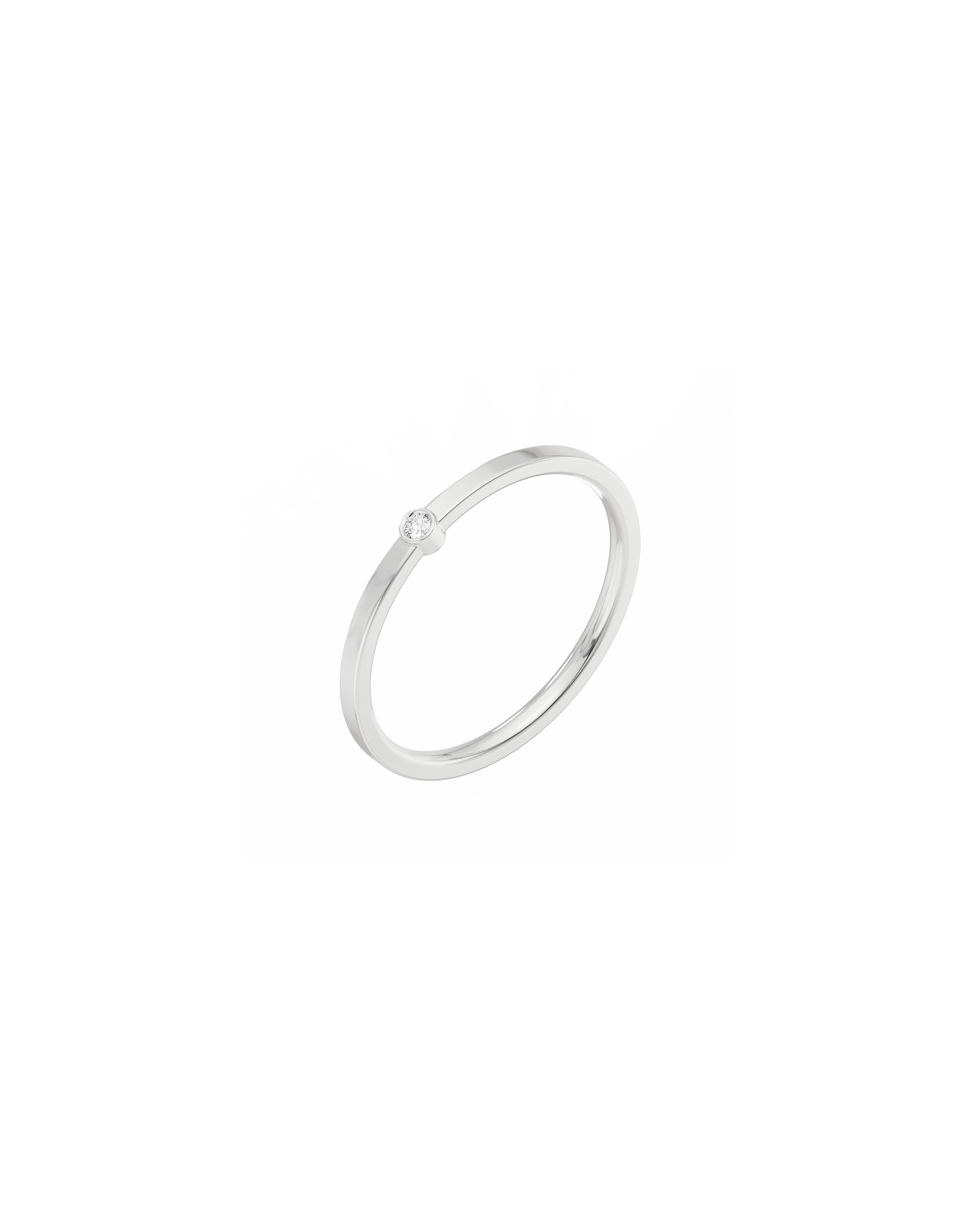 Tiny Solitaire Bezel Diamond Ring 14K Gold (0.02 ct.)
