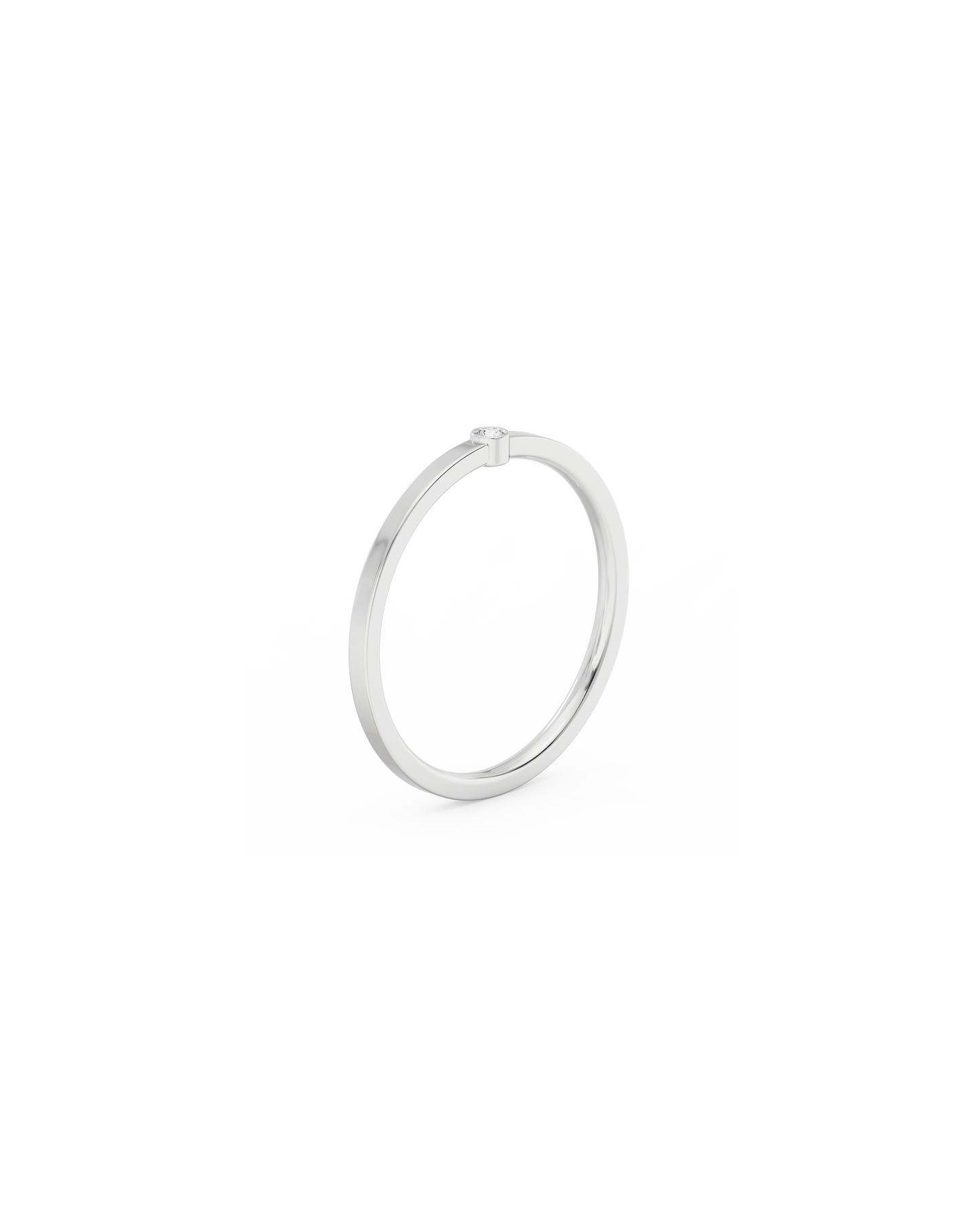 Tiny Solitaire Bezel Diamond Ring 14K Gold (0.02 ct.)