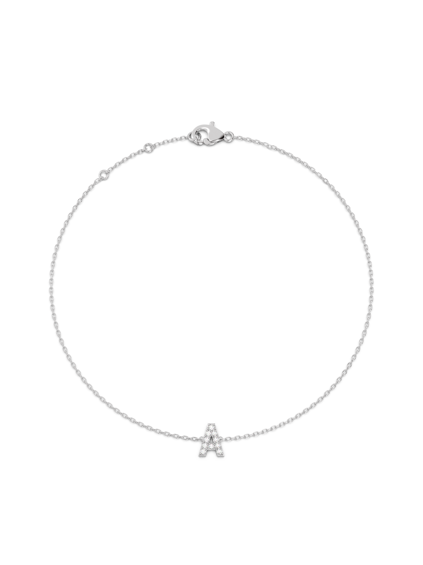 Letter Lab-grown Diamond Bracelet (0.08 ct.) I A-Z I 14K Gold