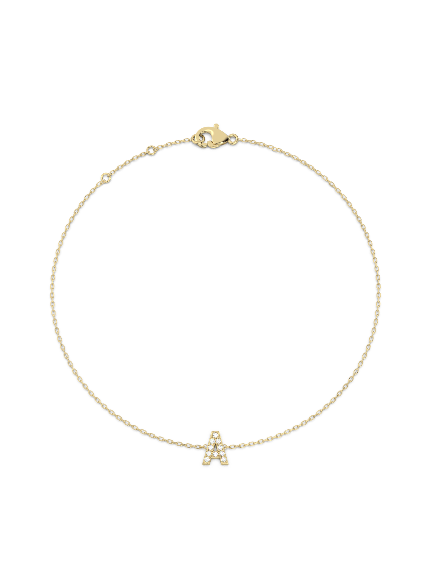 Letter Diamond Bracelet (0.08 ct.) I A-Z I 14K Gold