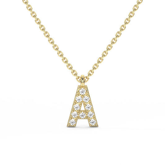 Letter Diamond Pendant | A-Z | 14K Gold (0.04 ct.)