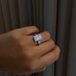 Baguette Halo Diamond Ring  - 14K White Gold (2.55 ct.)