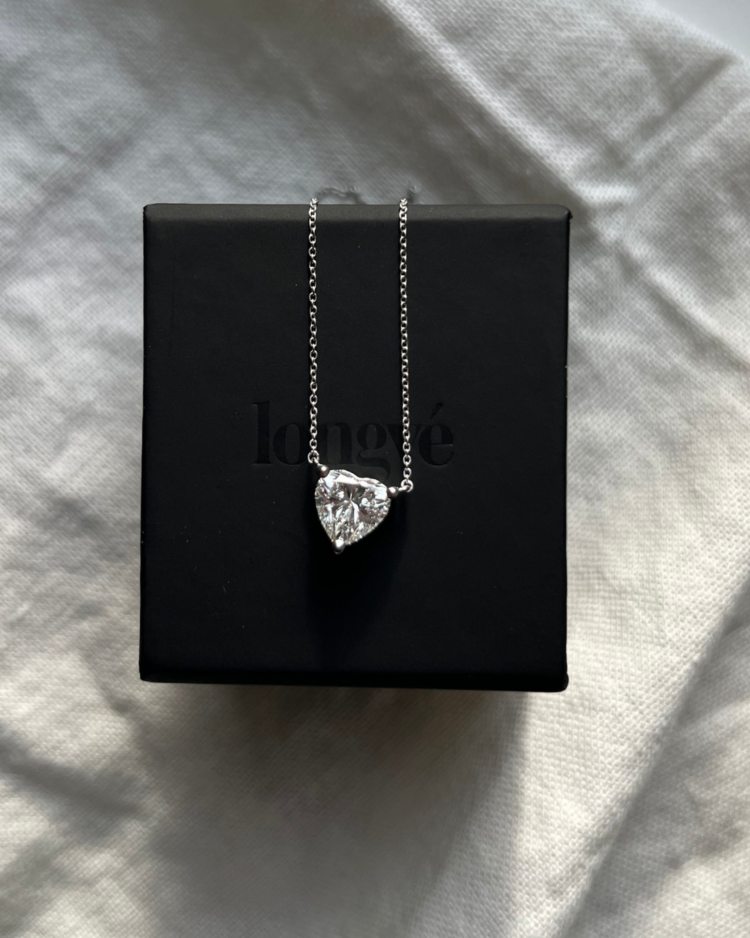 Heart-Cut Lab-grown Diamond Necklace - 14K White Gold (2 ct.)