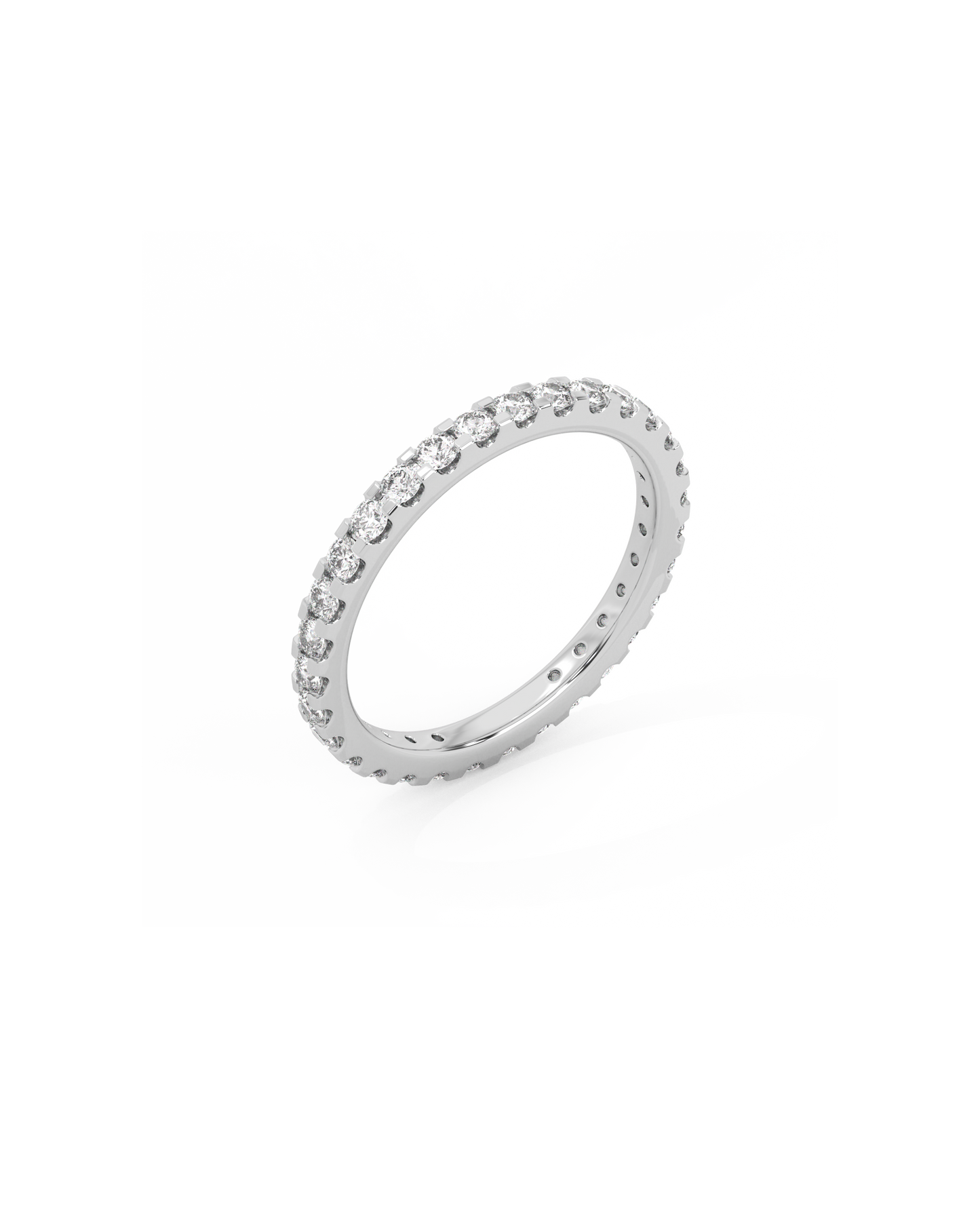 Large Eternity Diamond Ring - 14K White Gold (1 ct.)