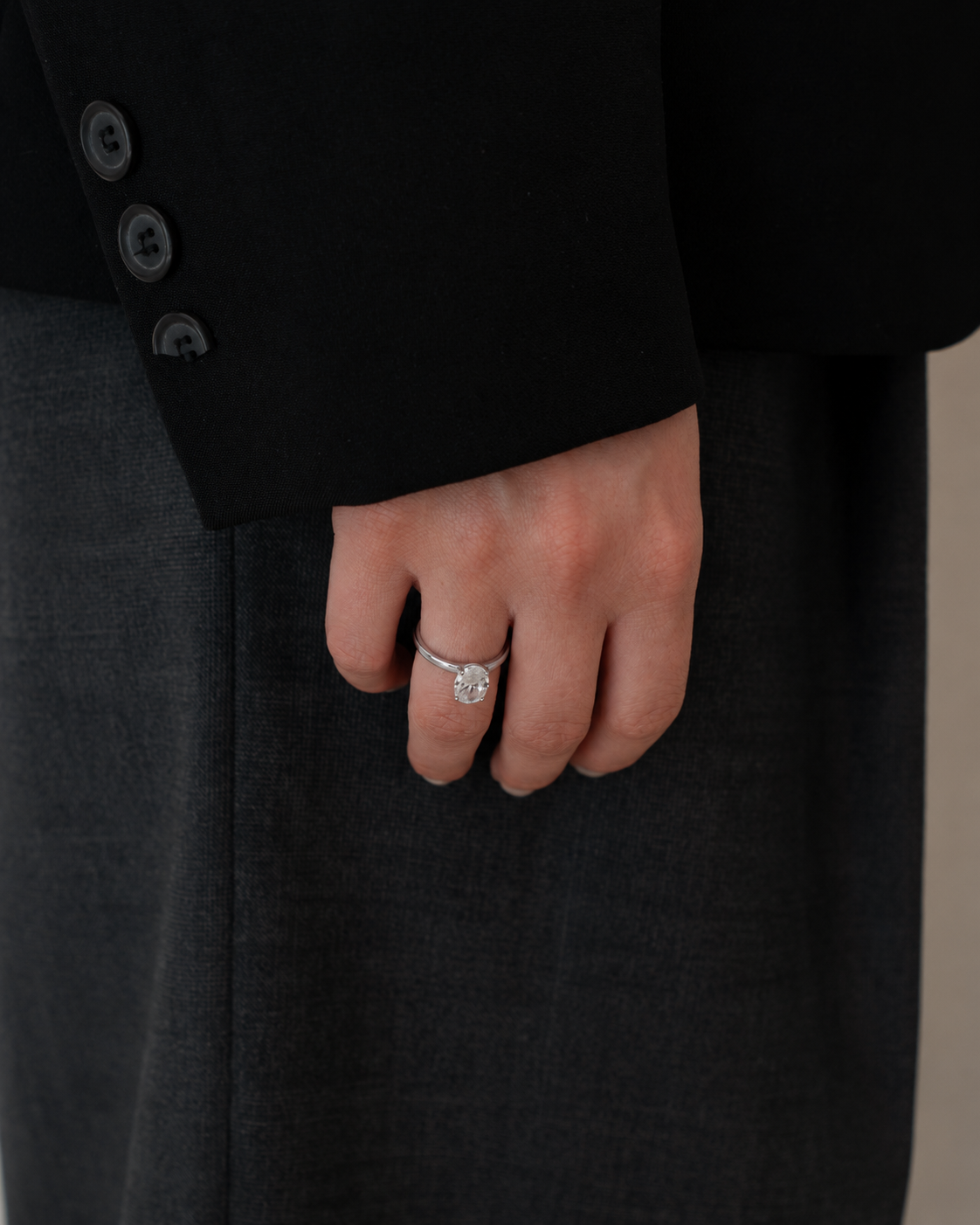 Oval Solitaire Lab-grown Diamond Ring - 14K White Gold (1.5 ct.)