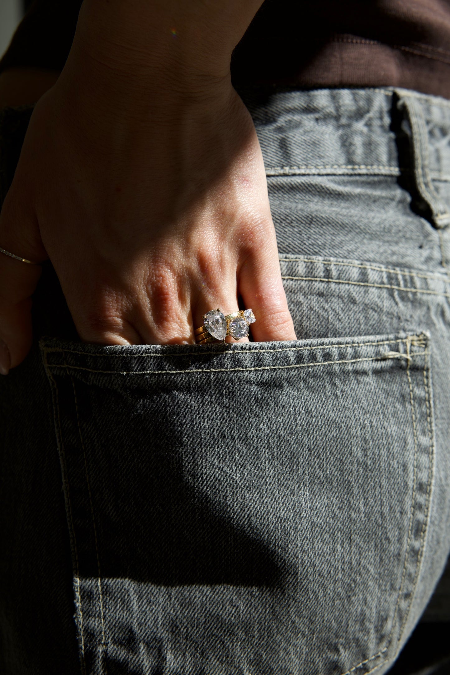 Pear Solitaire Lab-grown Diamond Ring - 14K White Gold (2 ct.)