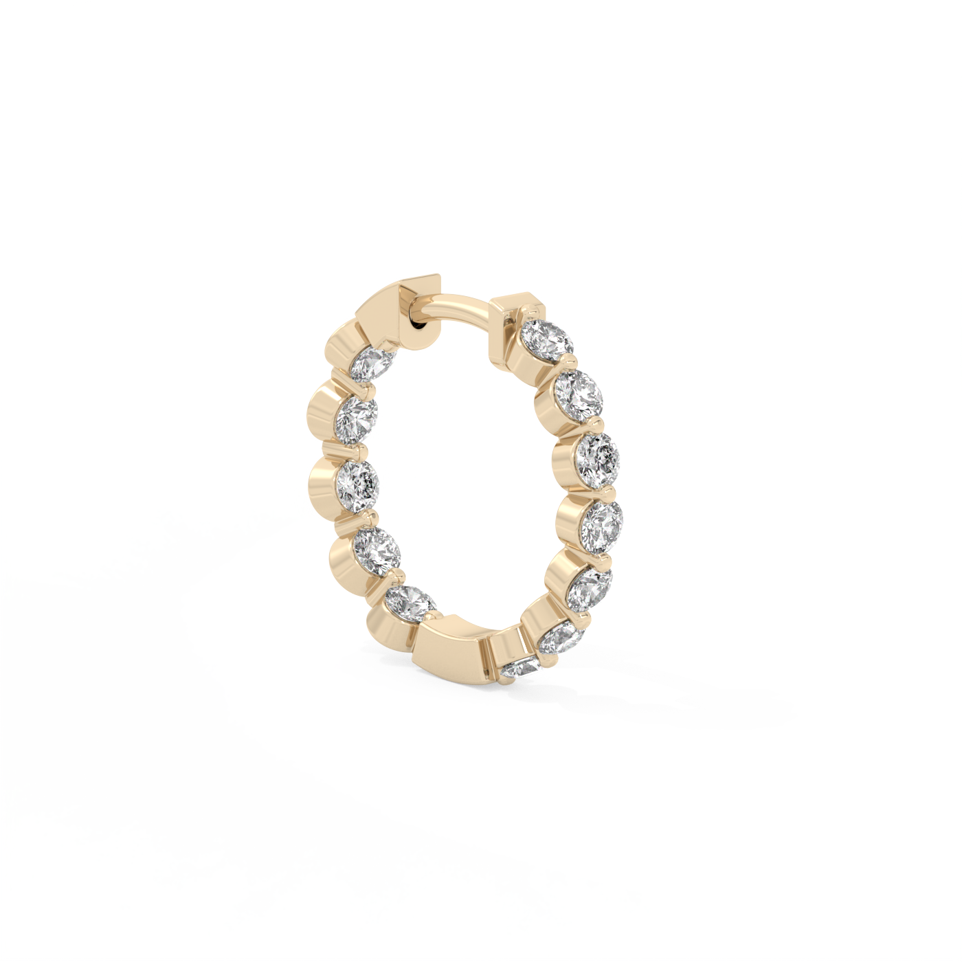 Prong Inside-Out Lab-grown Diamond Huggies - 14K Yellow Gold (0.60 ct.) | Single
