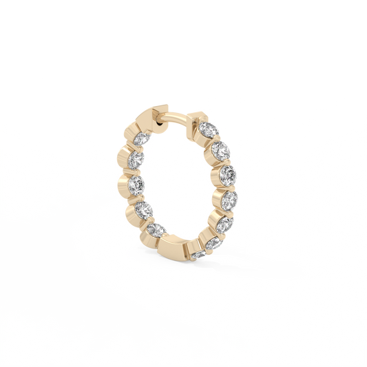 Prong Inside-Out Lab-grown Diamond Huggies - 14K Yellow Gold (0.60 ct.) | Single