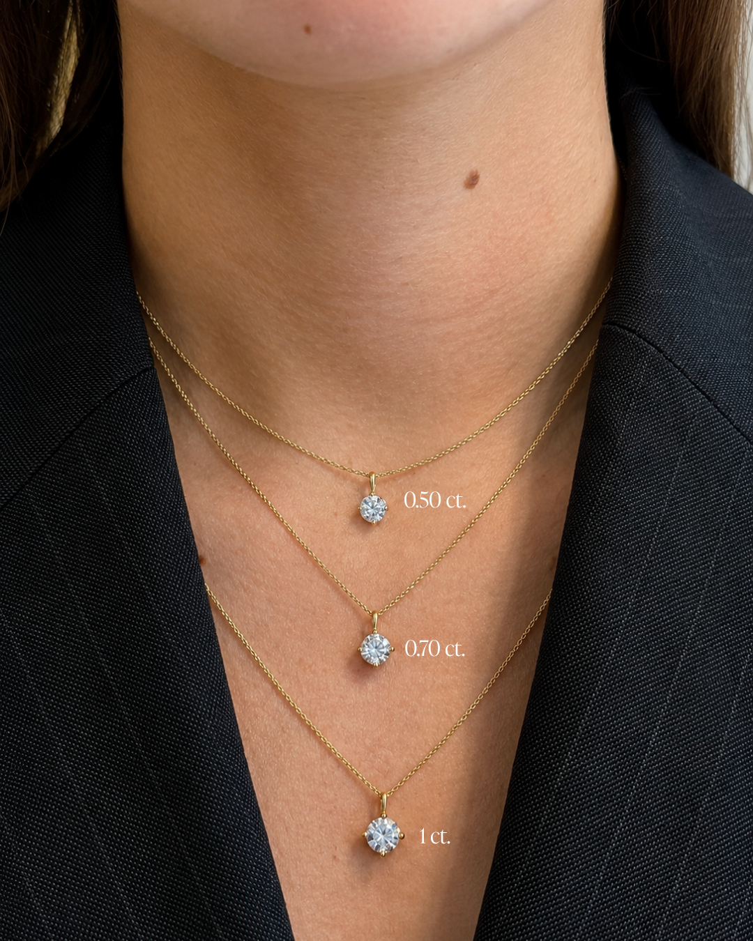 Solitaire Lab-grown Diamond Pendant - 14K Yellow Gold (0.50 ct.)