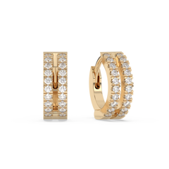 Tiny Double Lab-grown Diamond Huggies - 14K Yellow Gold (0.20 ct.) | Pair