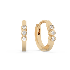 Tiny Lab-grown Diamond Huggies - 14K Yellow Gold (0.06 ct.) | Pair