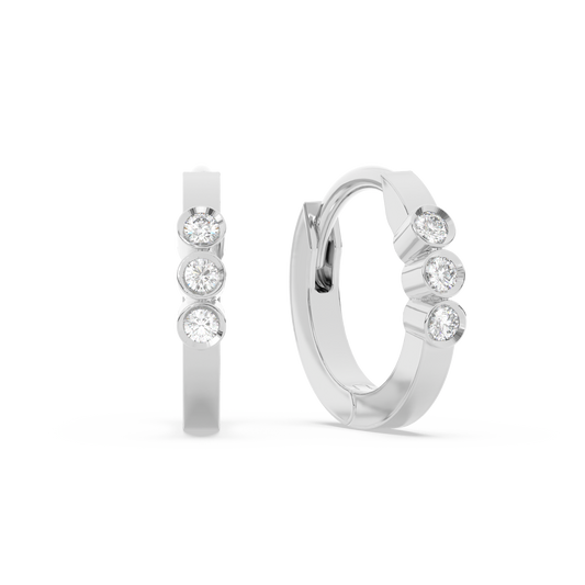 Tiny Diamond Huggies - 14K White Gold (0.06 ct.) | Pair