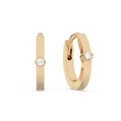 Tiny Diamond Huggies - 14K Yellow Gold (0.02 ct.) | Pair