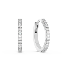 Small Lab-grown Diamond Huggies - 14K White Gold (0.14 ct.) | Pair