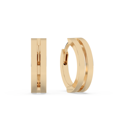 Small Double Huggies 14K Gold | Pair