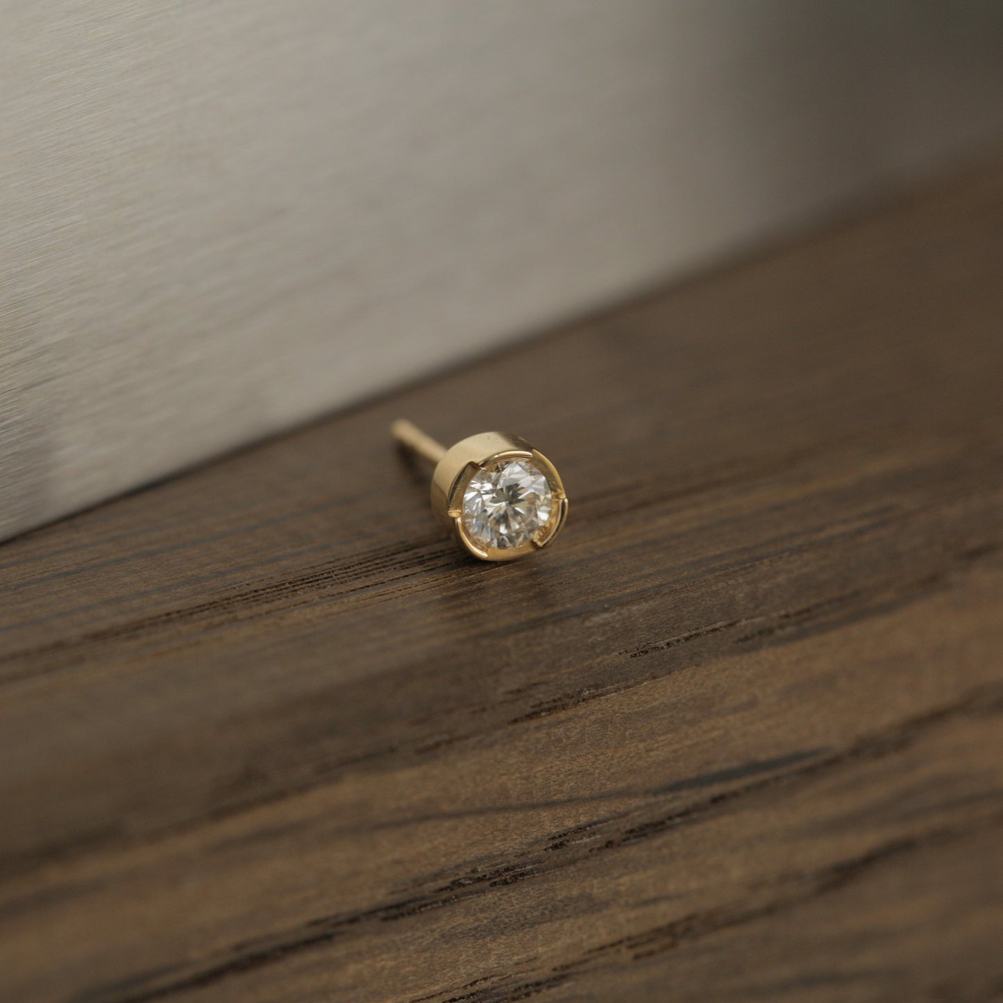 Lab-grown Diamond Bezel Stud Medium 14K Yellow Gold (0.17 ct.)