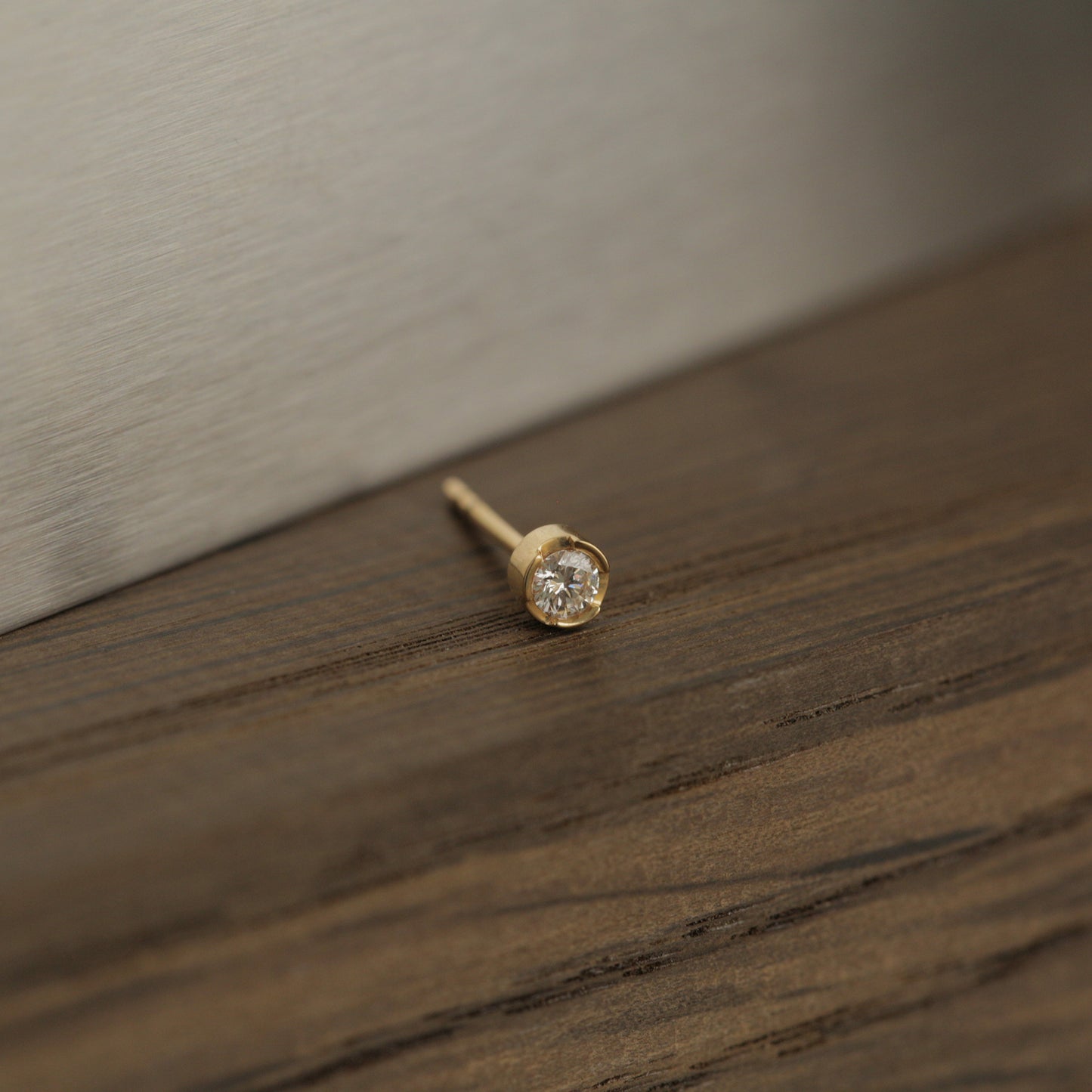 Lab-grown Diamond Bezel Stud Small 14K Yellow Gold (0.06 ct.)