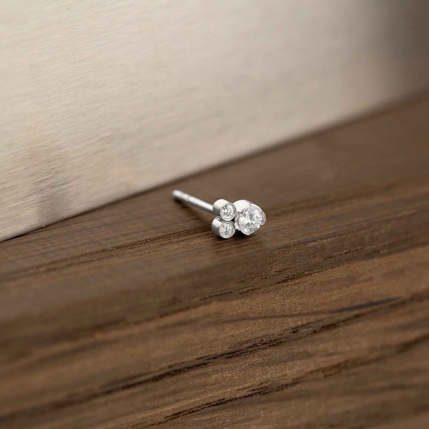 Lab-grown Diamond Bezel Stud 14K White Gold (0.08 ct.)