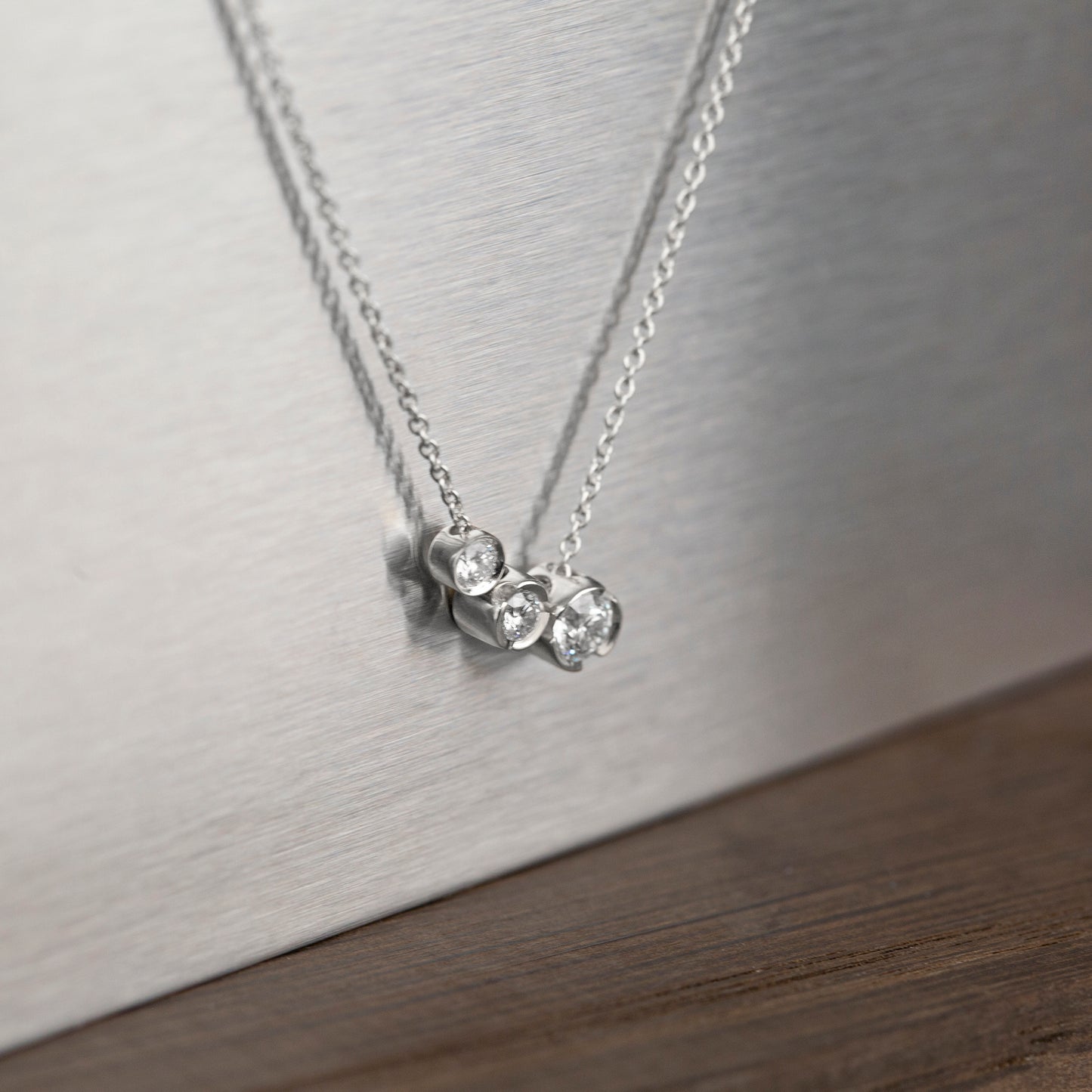 Bezel Lab-grown Diamond Necklace (0.26 ct.) 14K White Gold