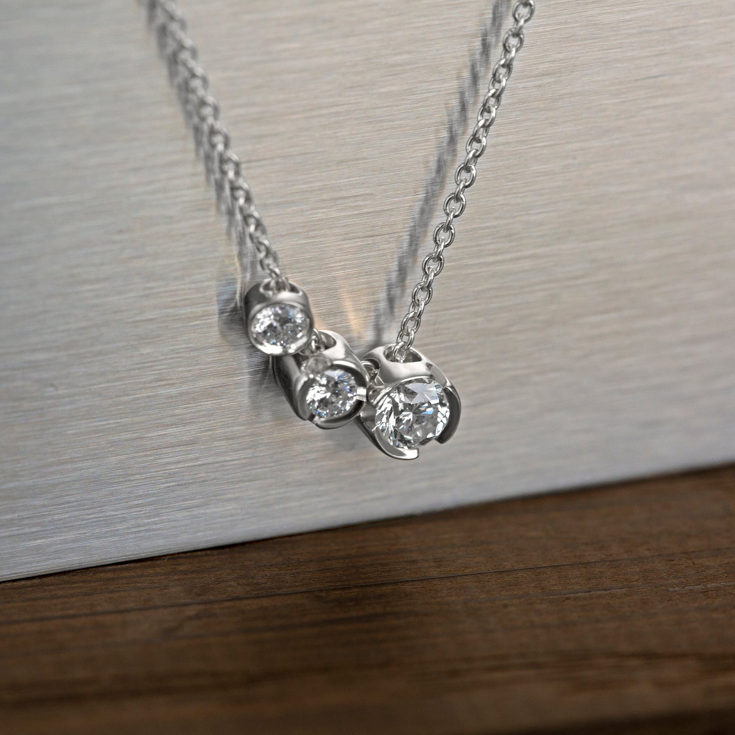 Bezel Lab-grown Diamond Necklace (0.26 ct.) 14K White Gold