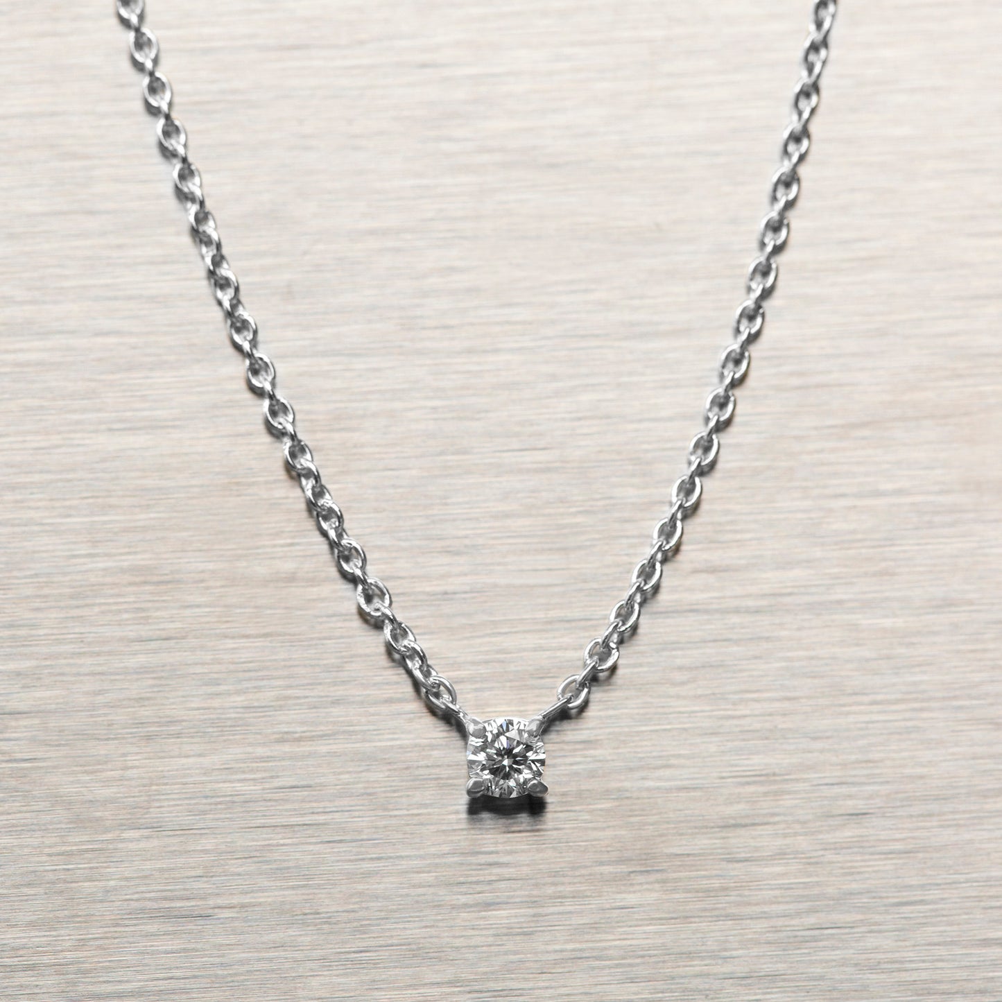 Prong Lab-grown Diamond Necklace Small (0.06 ct.) 14K White Gold